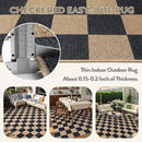 Lahome Checkered Easy Jute Carpet, Washable Area Rug 6x9 Neutral Outdoor Patio Rug, Farmhouse Checkerboard Non Slip Non Shedding Floor Carpet for Dining Living Room Deck Sunroom by CozyNest Decor