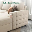 HONBAY Sectional Couch with Pull Out Bed, Sectional Sleeper Sofa with Storage, U Shape Couches for Living Room, Velvet Beige by CozyNest Decor