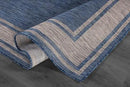 Beverly Rug Large Outdoor Rug 10x14 Modern Bordered Area Rugs for Indoor and Outdoor Patio Deck Porch Garden Waterproof Weather Sun Resistant Washable Outside Carpet (10 x 14 Navy) by CozyNest Decor