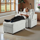 Accent Chair with Storage Ottoman Upholstered Living Room Chairs for Reading Chair with Chaise Lounge Chairs Indoor, Comfortable Armchair for Bedroom by CozyNest Decor