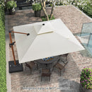 PURPLE LEAF 10ft Patio Umbrella Outdoor Square Umbrellas Large Cantilever Umbrella Windproof Offset Umbrellas Heavy Duty Sun Umbrella for Garden Deck Pool Patio, Cream by GreenHaven Gardens