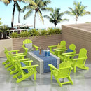 Westin Outdoors Laguna WO Outdoor Adirondack Folding Patio Chairs 8 PCS Set Retro Beach Aesthetic for Backyard, Lawn, Patio, Deck, Garden, Weather Resistant Polyethylene Plastic Lounger (Lime Green) by GreenHaven Gardens