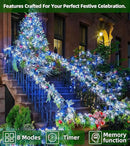 750 LED 246FT Christmas Lights Outdoor, Super Long Waterproof Christmas String Lights with 8 Modes, Christmas Tree Lights with Timer Memory for Fence Garden Xmas Wedding Party Decor Blue & Cool White