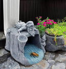 Gnome Fishing 3"x4" Gutter Downspout Splash Block Decor, Garden Outdoor Animal Resin Statue & Sculpture, Gutter Diverter Rain, Decorative Gutter Extension Downspout, Eco-Friendly by GreenHaven Gardens