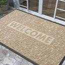 Yimobra Welcome Front Door Mat Outdoor, Heavy Duty Sturdy Non Slip Doormats, Rubber Backing, Low-Profile Entrance Rugs, Absorbent Resist Dirt, Easy Clean Patio Garage Floor Mats, 60X36 Inch, Beige by CozyNest Decor