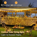 2 Pack Solar String Lights Total 480LED 158FT, IP67 Waterproof String Lights for Outside with 8 Modes, Upgraded Solar Panel Fairy Lights for Garden Party Wedding Decorations (Warm White) by CozyNest Decor