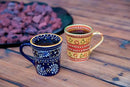 Encantada Handmade Hand-Painted Authentic Mexican Pottery Mugs (1-Pack, Mas Red) by CozyNest Decor