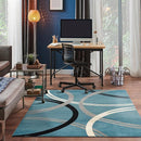 Rugshop Modern Wavy Circles Design Square Area Rug 6'6" x 6'6" Blue by TinyTreasures Baby Boutique