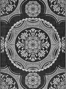Medallion Outdoor Rug 10x14 Washable Outside Carpet for Indoor Patio Porch Waterproof Easy Cleaning Non Shedding Area Rugs Black 10 x 14 by CozyNest Decor
