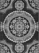 Medallion Outdoor Rug 5x7 Washable Outside Carpet for Indoor Patio Porch Waterproof Easy Cleaning Non Shedding Area Rugs Black 5 x 7 by CozyNest Decor