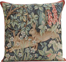 Charlotte Home Furnishings Decorative Tapestry Pillow Cover 19x19 in, Green Hares Couch Throw Pillow Cover, French Country Square Cushion Cases for Living Room Home Decor, Soft Cotton Jacquard Woven by CozyNest Decor
