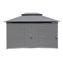 13x10 Ft Outdoor Patio Gazebo Canopy Tent with Ventilated Double Roof and Side Wall