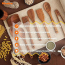 Riveira Teak Wooden Spoons for Cooking Set of 9 – Natural Teak Wooden Cooking Utensils, Wooden Spatula, Wooden Spoon - Premium Quality Wooden Utensil Set for Non-Toxic Cooking by CozyNest Decor