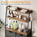 Lulive Double Laundry Hamper with Shelf, Laundry Basket with 3 Tier Storage Shelves & 4 Removable Hooks, Tall Laundry Sorter Clothes Hamper with Pull-Out Bags for Bathroom, Laundry Room by CozyNest Decor