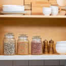 Le'raze Food Storage Containers with Airtight Lids - Retro Design - Pantry Organization, Glass Canisters Storage for Cookies, Tea, Sugar, Candy Jars, Sugar Packet, Set of 3 by CozyNest Decor