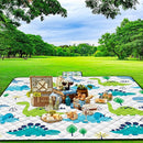 Extra Large Picnic Blanket Waterproof,80"x 80"Foldable Machine Washable Beach Blanket,Outdoor Blanket for 6-8 Adults,Picnic Mat Suitable for Indoor Crawling,Park Beach,Camping,Hiking,Travel(Dinosaur) by TinyTreasures Baby Boutique