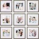 Sheffield Home 9 Piece Gallery Wall Frame Set, 12x12 Inch, Natural by CozyNest Decor