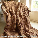 Chunky Knit Blanket - Luxury Soft Cozy 40 * 50 Throw Blanket,100% Woven Blanket Rope Knot Throw Blanket for Couch, Sofa, Home Decor, Gift - Machine Washable（Brown） by CozyNest Decor