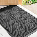 Mibao Front Door Mat Outside Entrance, Durable Outdoor Indoor Mat, Low Profile Heavy Duty Doormat, Non-Slip, Traps Dirt and Moisture, Easy Clean Patio Porch Entryway Mat, 17" x 29.5", Grey by CozyNest Decor