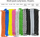 FOOTMATTERS Curly No Tie Shoe Laces - Elastic Spring Laces by CozyNest Decor