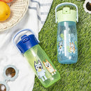 Zak Designs Harmony Bluey Water Bottle for Travel or At Home, 18oz Recycled Plastic is Leak-Proof When Closed with Straw Lid and Carry Handle, 2-Pack (Bluey and Bingo) by TinyTreasures Baby Boutique