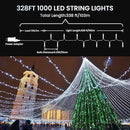 338Ft Christmas Lights Outdoor, 1000 LED Christmas String Lights with 8 Modes, Timer, Waterproof Fairy Twinkle Lights for Christmas Party, Garden, Wedding, Holiday, Xmas Tree Decorations (Cool White) by GreenHaven Gardens