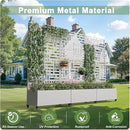 Casaphoria Metal Raised Garden Bed with Trellis and Wheels, 72"x35"x16" Planter Box for Climbing Plants, Vegetables & Vines, Features Drainage Holes and Privacy Screen (Grey-Helen) by GreenHaven Gardens
