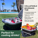 BBQ Prep Tub Collapsible X-Large with Cutting Board, Locking Lid – Meal Prep Food Prep Containers with Lids for Resting Meat –3 Adjustable Height - Ideal for Camping, Picnic, Dish Basin by GreenHaven Gardens