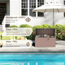 Upgrade 80 Gallon Waterproof Large Resin Deck Box Indoor/Outdoor Lockable Storage Container and Seating for Garden, Pool, and Patio (80 Pro Gallon, Brown) by GreenHaven Gardens
