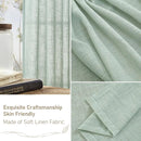 LAMIT Light Sage Linen Curtains 90 Inch for Bedroom, Bronze Grommet Linen Textured Semi Sheer Curtains Light Filtering Drapes for Living Room/Farmhouse, 2 Panels, 52 x 90 Inch by CozyNest Decor