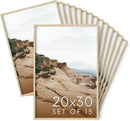 Haus and Hues 20x30 Natural Oak Wood Picture Frames Set of 15 - Premium Bulk Picture Frames 12x16 Bundle - Elegant Gallery Wall Frame Set for Posters, Art Display - Ideal for Wall Decor in Home & by CozyNest Decor