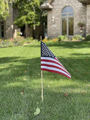 American Flags on Stick - Handheld Spearhead US Flag for 4th of July, Memorial Day Event Decorations - Patriotic Decor for Indoors & Yard - Wooden Stick, Cotton Fabric (12" X 18" - 144 Pack) by GreenHaven Gardens