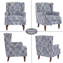 Lumibee High Back Accent Chair Set of 2, Armchair in Fabric,Comfy Upholstered Wingback Single Sofa Reading Chairs with Solid Wood Legs for Living Room,Bedroom,Office-Navy by CozyNest Decor