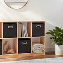 Amazon Basics Collapsible Cube Storage Organizer Bins, 6-Pack, 10.5 x 10.5 x 11 inches, Black by CozyNest Decor