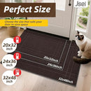 JSEI Entryway Rugs Doormat 32"x48", Non-Slip Dirt Trapper Door Mats Indoor, Washable Absorbent and Stain Resist Welcome Floor Mat for Front Door, Dog Door Mat, Muddy Wet Shoes & Paws, Brown by CozyNest Decor