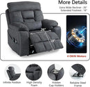4 OKIN Motor Power Lay Flat Lift Recliner Chair for Elderly Adults Oversized Recliners with Massage Heat, Adjustable Head-Back-Lumbar-Leg-Support, Extended Footrest, 2 Cup Holders by CozyNest Decor