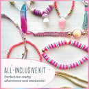 Bright Stripes Wish*Craft Mystical Jewelry Studio – Bracelet Making Kit with Heishi Beads, Real Crystals & Handcrafted Gemstones for Unique Jewelry Designs & Trendy Accessories by TinyTreasures Baby Boutique