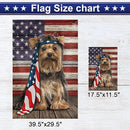 Patriot American Dog Flags - Charming Yorkshire Terrier Dog Double Sided Flag - 4th Of July Decorations for Home, Outside, House Flag 30x40 Heavy Duty Canvas, Decorative Indoor Outdoor Flag by GreenHaven Gardens