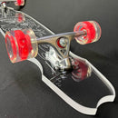 Clear Longboard Skateboard - Transparent Acrylic Long Boards with Light-Up LED Wheels for Smooth Rides - Ride The Streets in Style with Longboard Built for Beginners & Pros Alike by TinyTreasures Baby Boutique