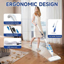 Steam Mop for Floor Cleaning, 10in1 Multi Purpose Handheld Steamer Cleaner Detachable for Vinyl, Laminate, Carpet, Tile Hard Floor Grout w/ 2 pad, 23ft Cord, 15oz Tank, Adjustable Steam & Height by CozyNest Decor