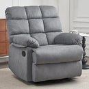 Rocker Recliner Chair, Overstuffed Manual Rocking Recliner for Adults, Upholstered Comfy Soft Fabric Living Room Reclining Sofa Chair(Gray) by CozyNest Decor