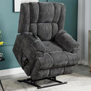 Power Lift Chair with Vibration Massage Heat for Elderly People, Dual Motor Electric Lay Flat Recliner Chair with Power-Remote, Standing Assistance Reclining, Chenille Dark Gray by CozyNest Decor