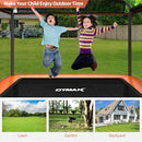 GYMAX Trampoline for Kids, 6FT Toddler Trampoline with Swing & Enclosure Safety Net, ASTM Approved Rectangle Recreational Trampoline for Indoor/Outdoor, Birthday for Baby Boys & Girls by TinyTreasures Baby Boutique