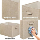 SIMPLE HOUSEWARE 15 x 13 Inch Collapsible Fabric Storage Bin with Handles, 2 Pack, Beige by CozyNest Decor