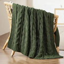 Bedsure Cable Knit Throw Blanket for Couch Bed - Breathable Chenille Chunky Knit Throw Blanket for Decorative Gift, GentleSoft Cozy and Warm for Winter and All Seasons, Green, 50x60 Inches by CozyNest Decor