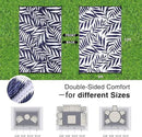 OLANLY Waterproof Outdoor Rug 9x12 ft, Reversible Outdoor Plastic Straw Rug with Leaf Pattern, RV Mat, Indoor Outdoor Carpet for Patio, Camping, Balcony, Deck, Backyard, Navy & White by CozyNest Decor