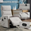 Manual Swivel Rocker Recliner Chair for Adults, Overstuffed Reclining Glider Chair for Nursing with Vibration Massage & Heat, Living Room Rocking Recliner 3-Stage backrest, Chenille Fabric Light Gray by CozyNest Decor
