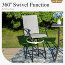 Sophia & William Outdoor Bar Set, Patio Bar Table and Chairs Set, Bar Height Patio Set - 4 x Swivel Bar Chairs(Grey), 1 x Rectangular Bar Table(Wood-Like) by CozyNest Decor