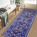 Runner Rug for Entryway: 2x6 Kitchen Rugs Non Slip Washable Ultra-Thin Soft Floral Carpet Indoor Floor Stain Resistant Carpets for Hallway Bedroom Kitchen Laundry Bathroom Dorm Blue by TinyTreasures Baby Boutique