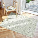 Sage Small Area Rug 2x3 Throw Rug for Entryway Bathroom Kitchen, Non-Slip Low-Pile Washable Distressed Modern Boho Floor Carpet for Laundry Room, Indoor Washstand Vanity Front Mat 24x36 Inch by TinyTreasures Baby Boutique